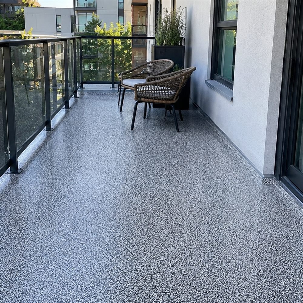 Plancher époxy Balcon extérieur à L'Île-Perrot