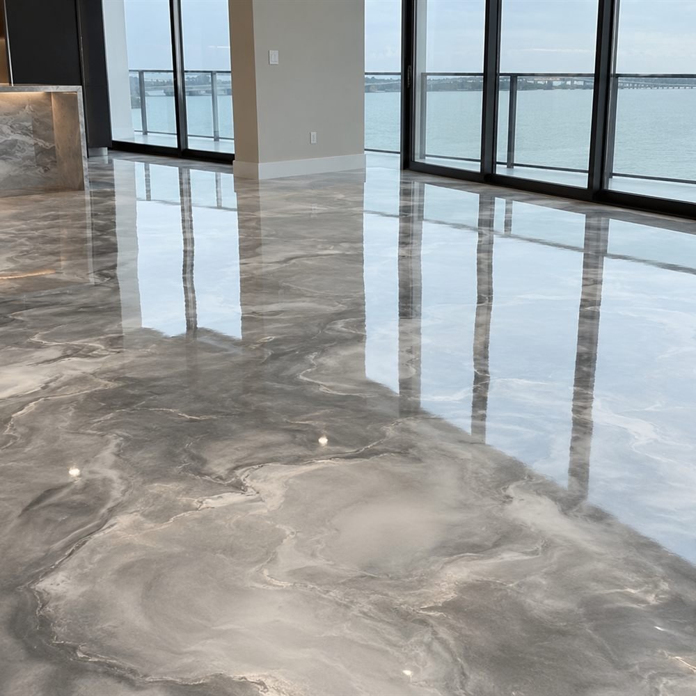 Plancher époxy Condo avec vue sur l’eau à L'Île-Perrot
